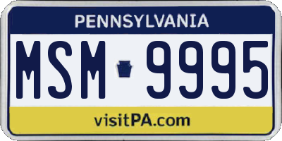 PA license plate MSM9995