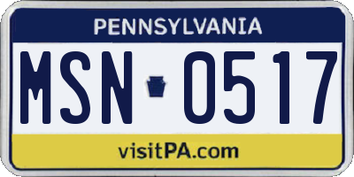 PA license plate MSN0517