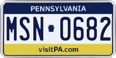 PA license plate MSN0682