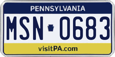 PA license plate MSN0683