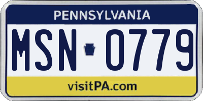 PA license plate MSN0779