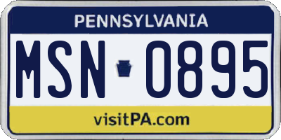 PA license plate MSN0895