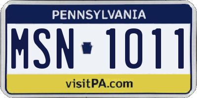 PA license plate MSN1011