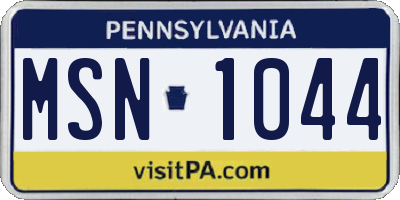 PA license plate MSN1044