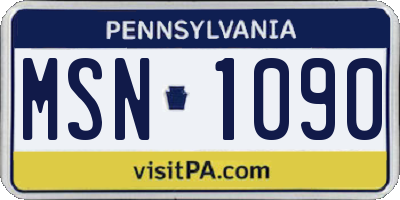PA license plate MSN1090