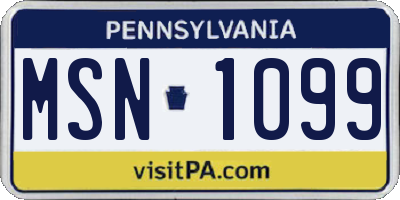 PA license plate MSN1099