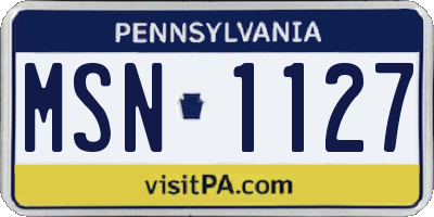 PA license plate MSN1127