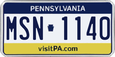 PA license plate MSN1140
