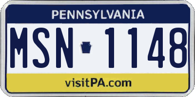 PA license plate MSN1148