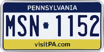 PA license plate MSN1152