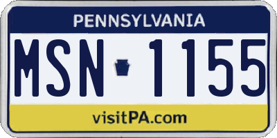PA license plate MSN1155