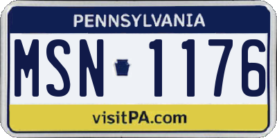 PA license plate MSN1176