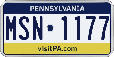 PA license plate MSN1177