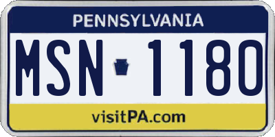 PA license plate MSN1180