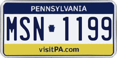 PA license plate MSN1199