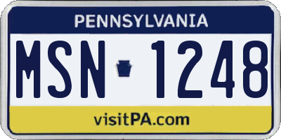PA license plate MSN1248