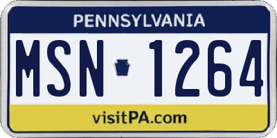 PA license plate MSN1264