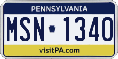 PA license plate MSN1340