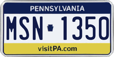 PA license plate MSN1350