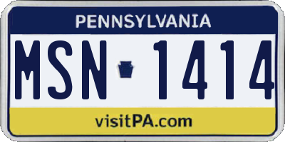 PA license plate MSN1414