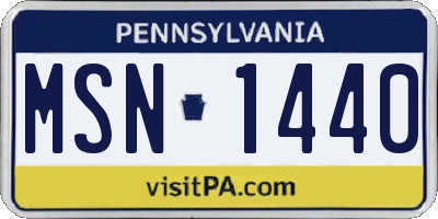 PA license plate MSN1440
