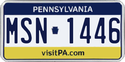 PA license plate MSN1446