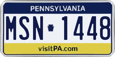 PA license plate MSN1448