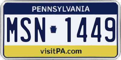 PA license plate MSN1449