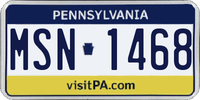 PA license plate MSN1468