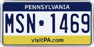 PA license plate MSN1469