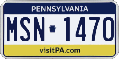PA license plate MSN1470