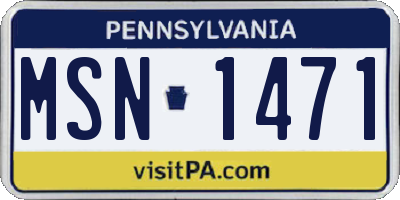 PA license plate MSN1471