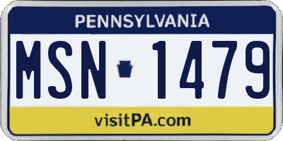 PA license plate MSN1479