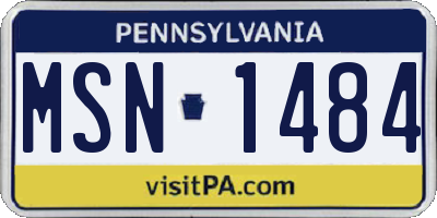 PA license plate MSN1484