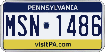 PA license plate MSN1486