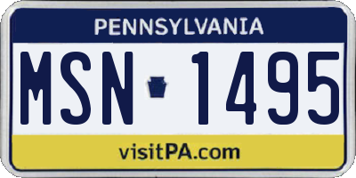 PA license plate MSN1495