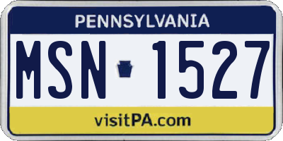PA license plate MSN1527