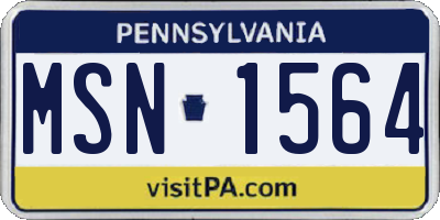 PA license plate MSN1564