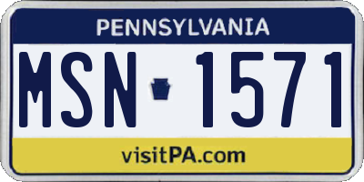PA license plate MSN1571