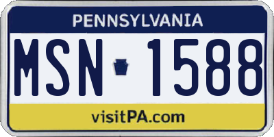 PA license plate MSN1588