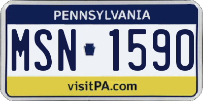 PA license plate MSN1590