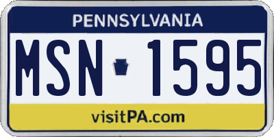 PA license plate MSN1595
