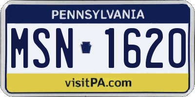PA license plate MSN1620