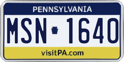 PA license plate MSN1640