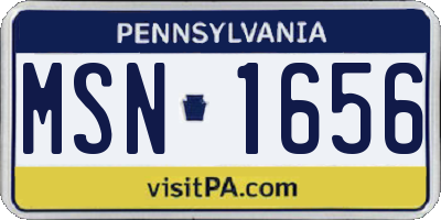 PA license plate MSN1656