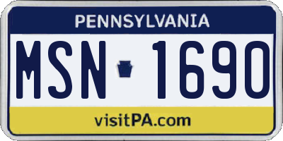 PA license plate MSN1690