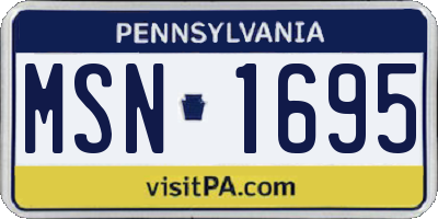 PA license plate MSN1695