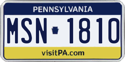 PA license plate MSN1810