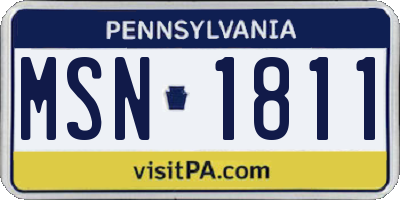 PA license plate MSN1811