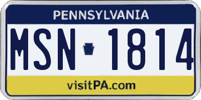 PA license plate MSN1814